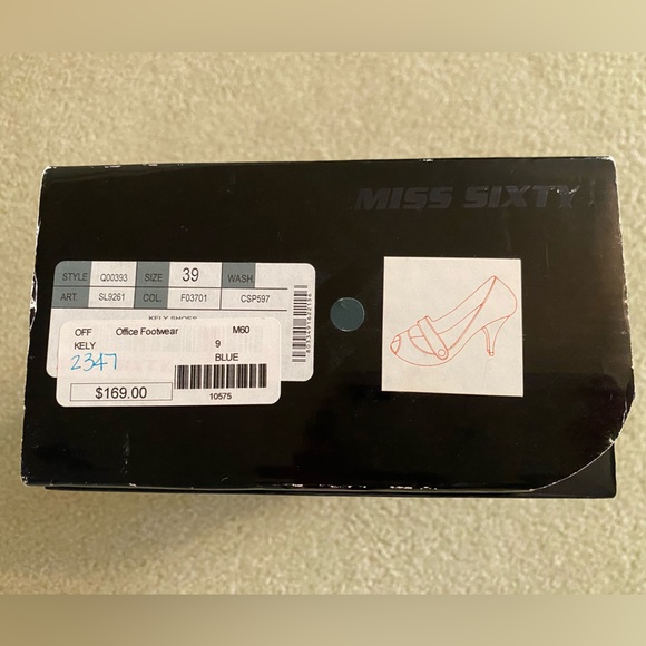 Miss Sixty Women's Navy Peep Toe Shoes - Picture 2 of 6